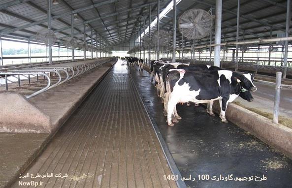 طرح توجیهی احداث گاوداری شیری100راسی نگارش1401 صنعتی(فری استایل)